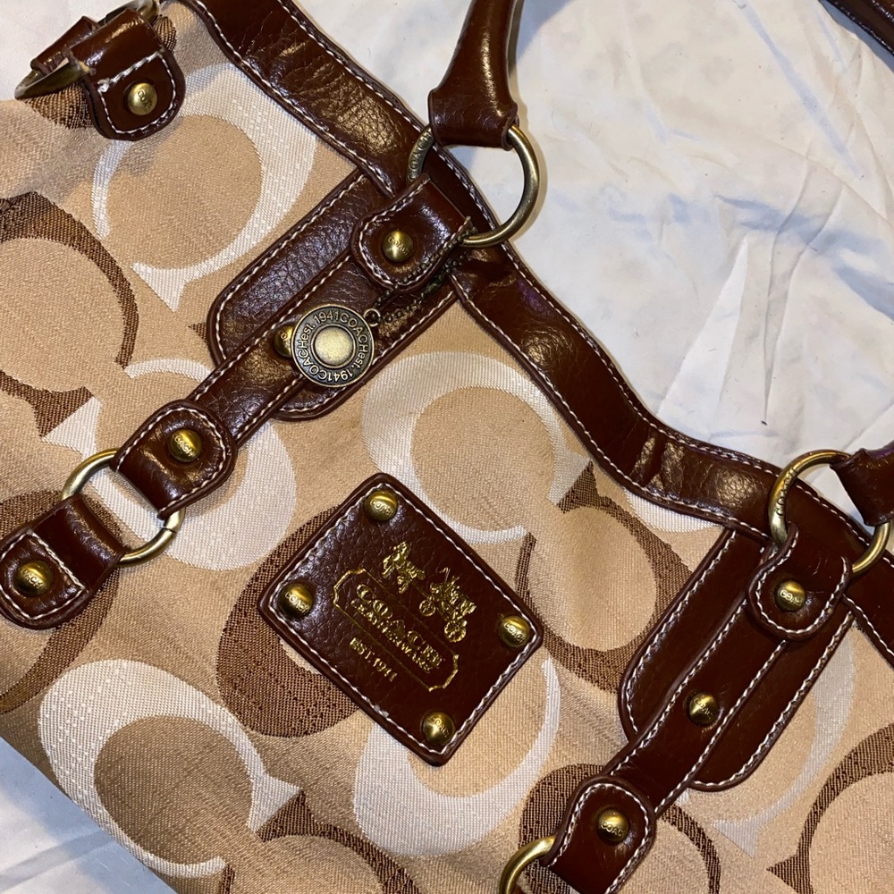 Brown and Gold Coach Bag